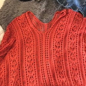 Burnt orange knitted cover up!